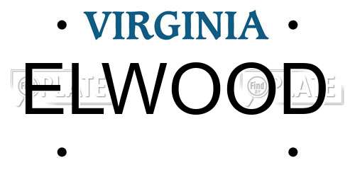 ELWOOD Virginia License Plate