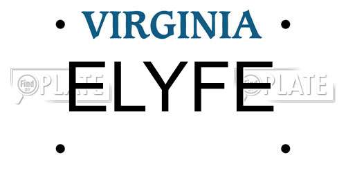ELYFE Virginia License Plate
