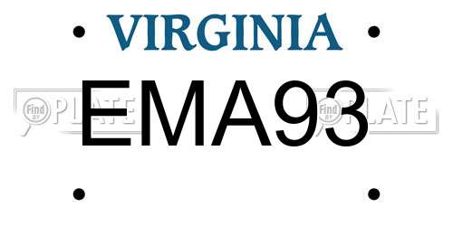 EMA93 Virginia License Plate