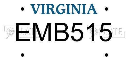 EMB515 Virginia License Plate