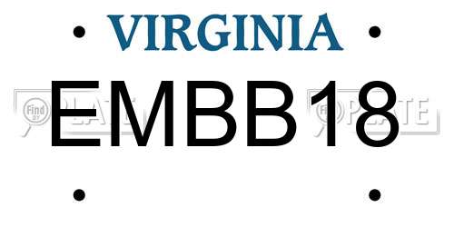 EMBB18 Virginia License Plate