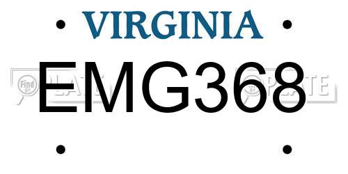 EMG368 Virginia License Plate