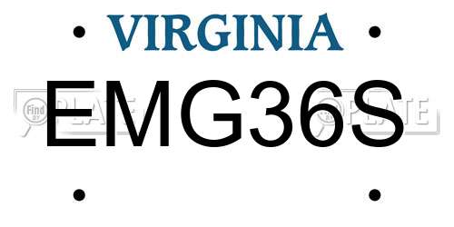 EMG36S Virginia License Plate