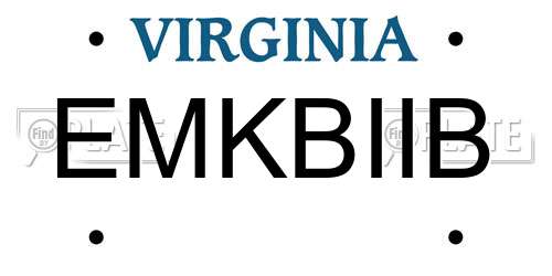 EMKBIIB Virginia License Plate
