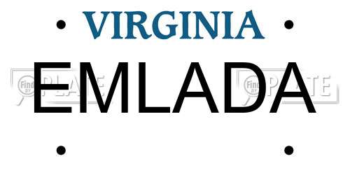 EMLADA Virginia License Plate