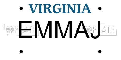 EMMAJ Virginia License Plate