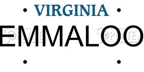 EMMALOO Virginia License Plate