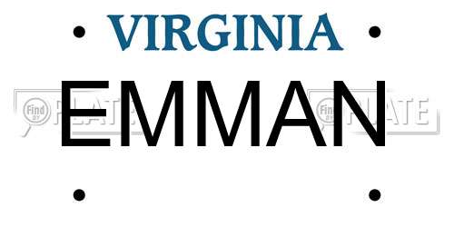 EMMAN Virginia License Plate