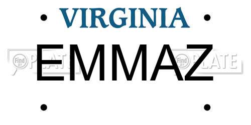 EMMAZ Virginia License Plate
