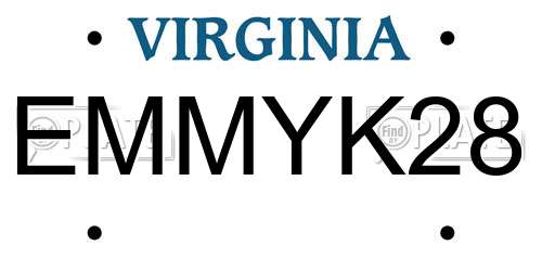 EMMYK28 Virginia License Plate