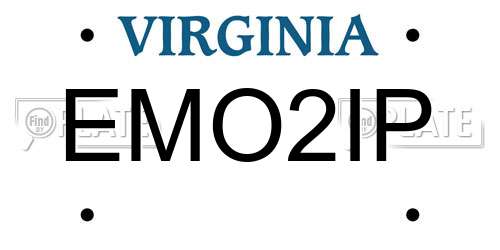 EMO2IP Virginia License Plate