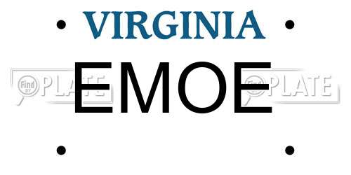 EMOE Virginia License Plate