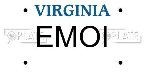 EMOI Virginia License Plate