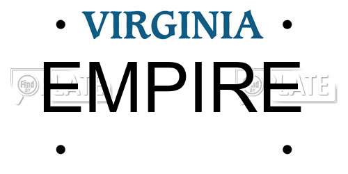 EMPIRE Virginia License Plate