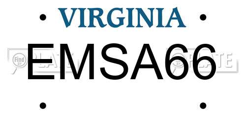 EMSA66 Virginia License Plate