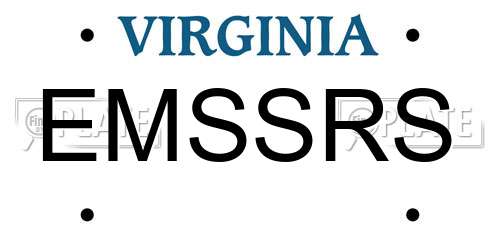 EMSSRS Virginia License Plate