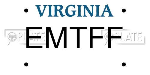 EMTFF Virginia License Plate