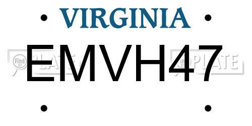 EMVH47 Virginia License Plate