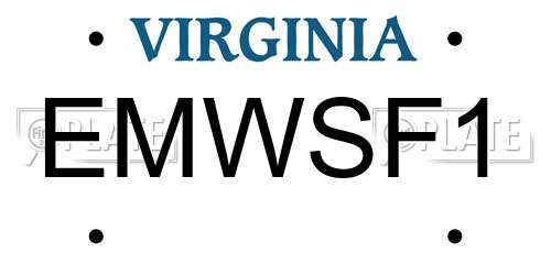 EMWSF1 Virginia License Plate