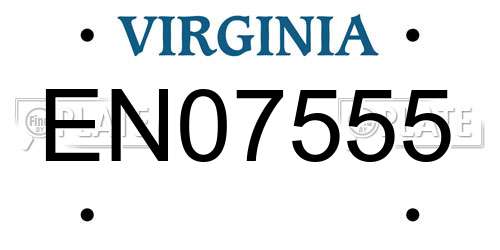 EN07555 Virginia License Plate