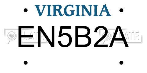 EN5B2A Virginia License Plate