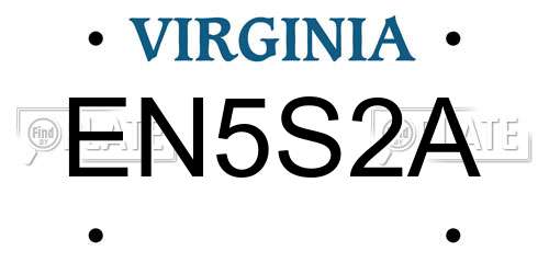 EN5S2A Virginia License Plate