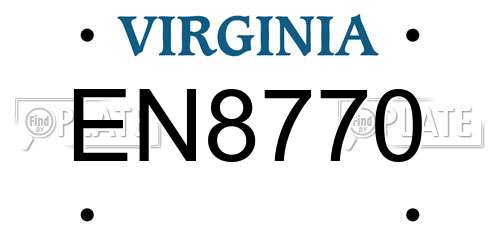 EN8770 Virginia License Plate