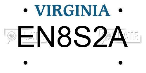 EN8S2A Virginia License Plate