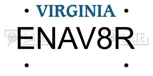 ENAV8R Virginia License Plate