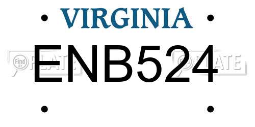 ENB524 Virginia License Plate