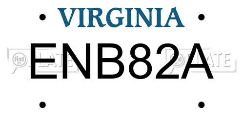 ENB82A Virginia License Plate