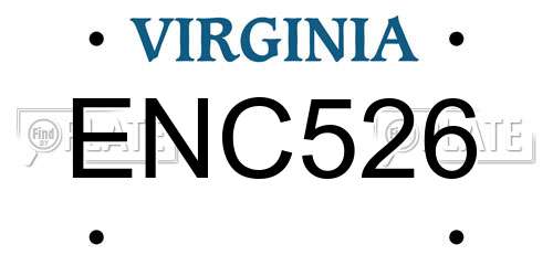 ENC526 Virginia License Plate
