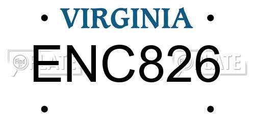 ENC826 Virginia License Plate