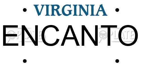 ENCANTO Virginia License Plate