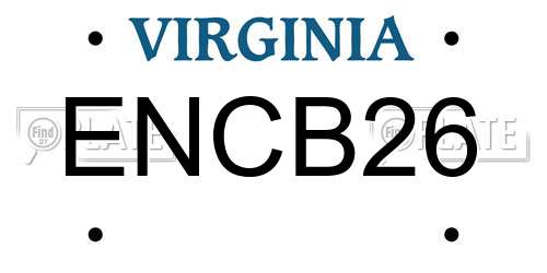 ENCB26 Virginia License Plate