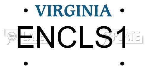 ENCLS1 Virginia License Plate