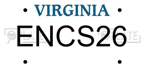 ENCS26 Virginia License Plate