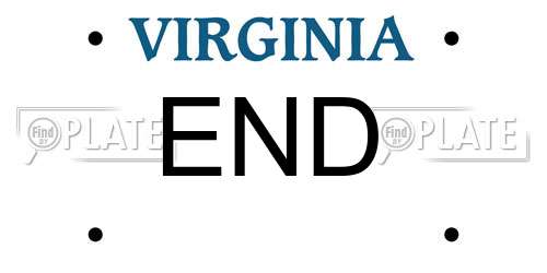 END Virginia License Plate