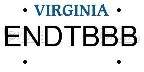 ENDTBBB Virginia License Plate