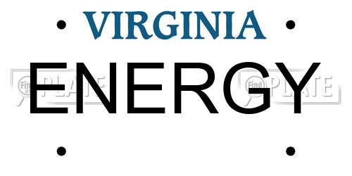 ENERGY Virginia License Plate