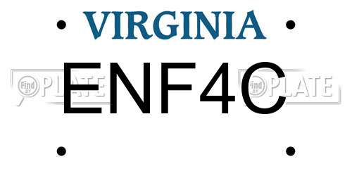 ENF4C Virginia License Plate