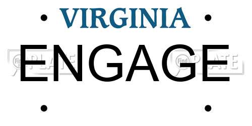 ENGAGE Virginia License Plate