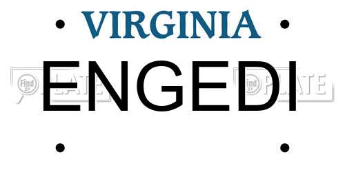 ENGEDI Virginia License Plate
