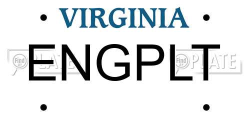 ENGPLT Virginia License Plate