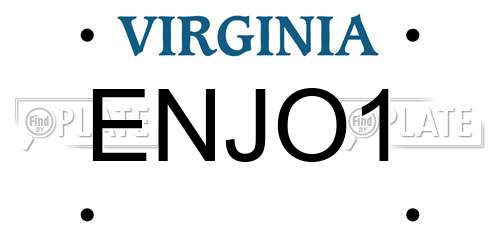 ENJO1 Virginia License Plate