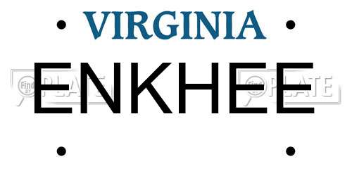 ENKHEE Virginia License Plate