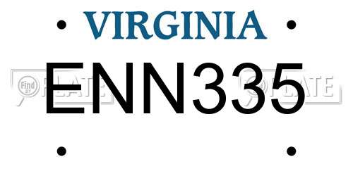 ENN335 Virginia License Plate
