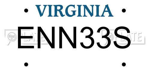 ENN33S Virginia License Plate