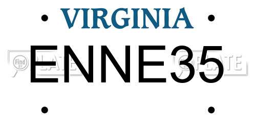 ENNE35 Virginia License Plate