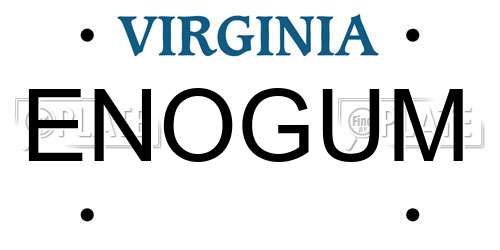 ENOGUM Virginia License Plate